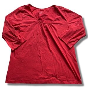 13 L.L.Bean Coral Scoop-Neck Top – Size Large | Sleeves Have Been Cropped